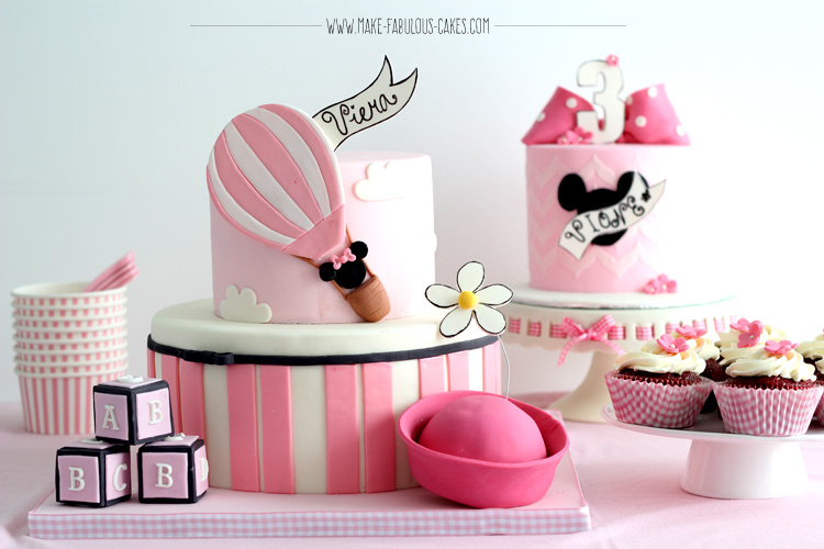 Edible Fondant Pink Minnie Mouse Face Cake Topper Fondant Sugar Paste  Decoration