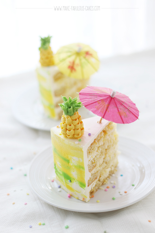 Piña Colada Cake 
with Buttercream Pineapples