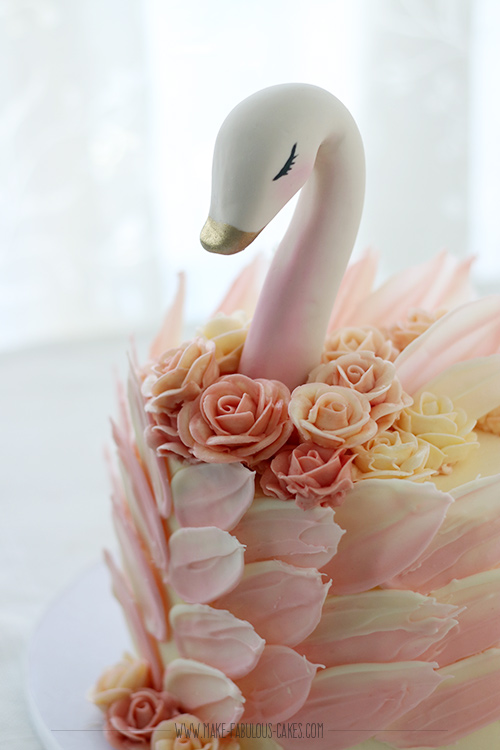 elegant swan cake